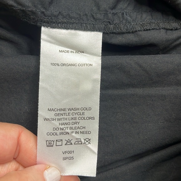 Quince Navy 100% organic cotton poplin pull on Relaxed Fit pants size large - Picture 13 of 17